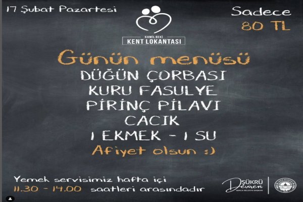 17 ŞUBAT KENT LOKANTASI MENÜ