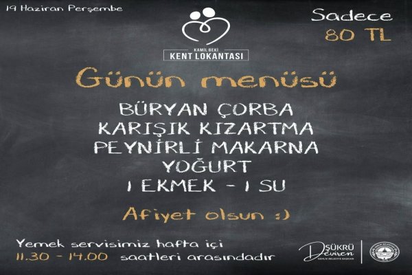 19HAZİRAN  KENT LOKANTASI MENÜ