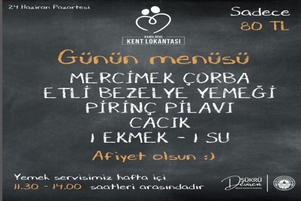 23 HAZİRAN( KENT LOKANTASI MENÜ