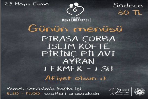 23 MAYIS KENT LOKANTASI MENÜ
