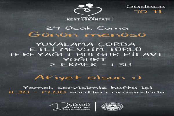 24 OCAK KENT LOKANTASI MENÜ