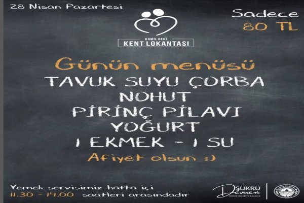28 NİSAN KENT LOKANTASI MENÜ