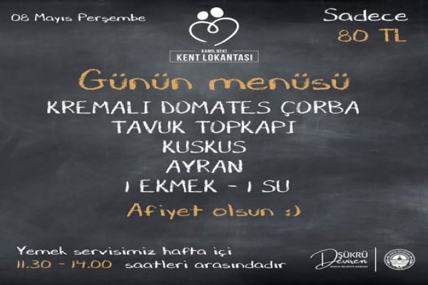 8 MAYIS KENT LOKANTASI MENÜ