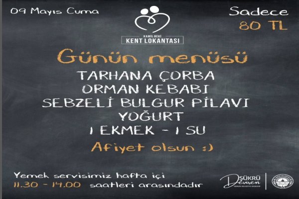 9 MAYIS KENT LOKANTASI MENÜ