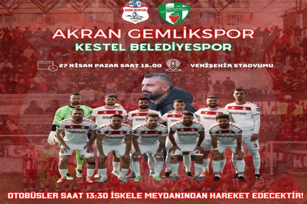 AKRAN GEMLİKSPOR YENİŞEHİR DE KESTEL BELEDİYE SPOR'U 1-0 YENEREK ŞAMPİYON OLDU..
