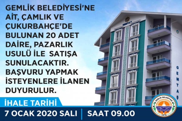 Belediye 20 daireyi satışa çıkardı