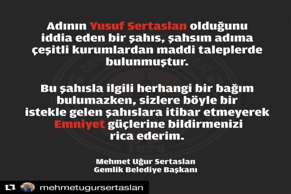 Belediyeden uyarı: “Yetkililerin isimlerini kullanarak yardım istiyorlar”