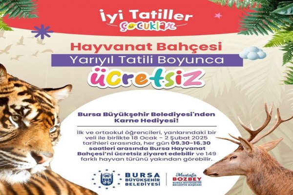 Bursa Büyükşehir Belediyesi’nden öğrencilere karne hediyesi