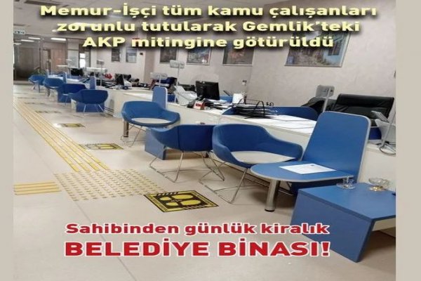 BURSA BÜYÜKŞEHİR ÇALIŞANLARI ZORLA AKP MİTİNGİNE GÖTÜRÜLDÜ