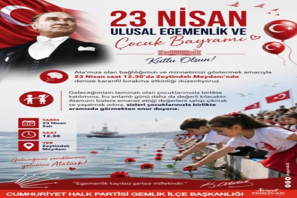 CHP’DEN DENİZE KARANFİL BIRAKMA ETKİNLİĞİNE DAVET