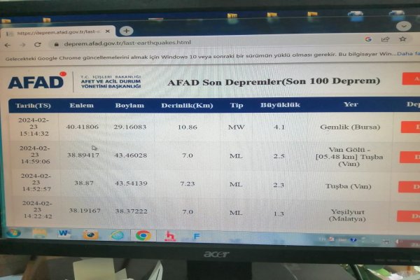GEMLİK 4.1 BÜYÜKLÜĞÜNDE DEPREMLE SARSILDI