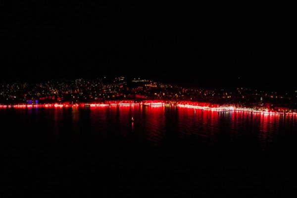 Gemlik te Cumhuriyet için meşaleler yakıldı