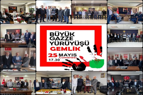 Gemlik’te Gazze’ye Destek Yürüyüşü 25 Mayıs Cumartesi Günü Yapılacak