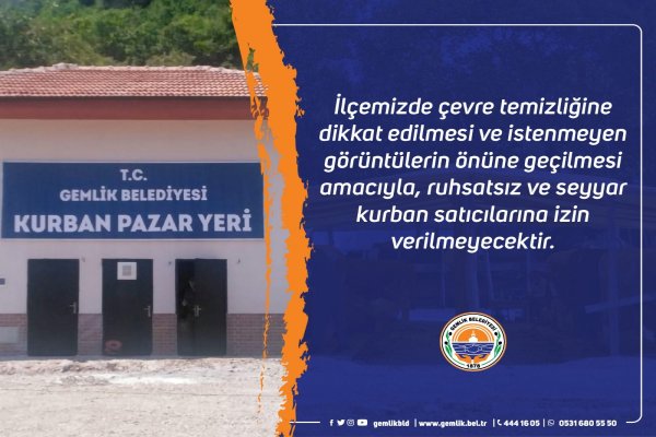 Gemlik'te kurbanlıklara pazar düzenlemesi
