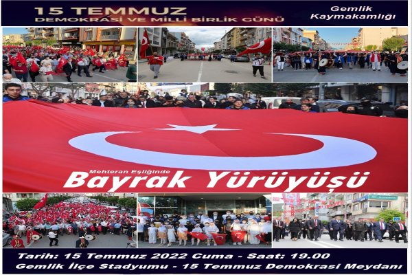 GEMLİK’TE YAPILACAK 15 TEMMUZ DEMOKRASİ VE MİLLİ BİRLİK GÜNÜ ANMA PROGRAMI BELLİ OLDU
