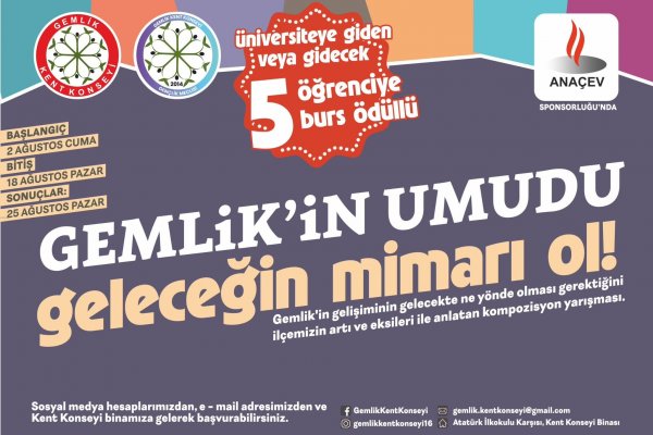 GEMLİKLİ 5 ÜNİVERSİTE ÖĞRENCİSİNE BURS