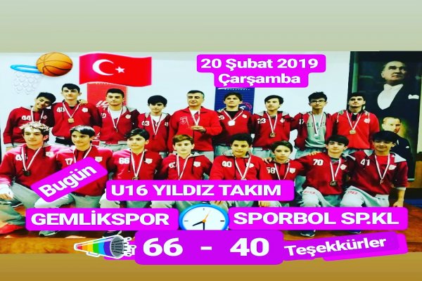GEMLİKSPOR BASKETBOL YILDIZ TAKIMI RÖVANŞI VERMEDİ