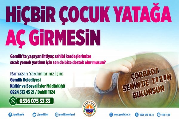 “Hiçbir Çocuk Yatağa Aç Girmesin” kampanyası ilgi gördü