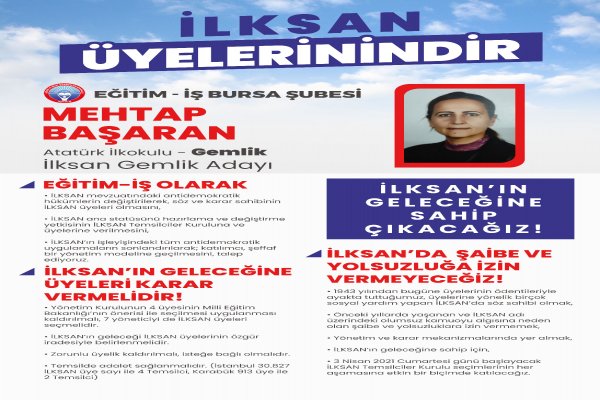 İLKSAN seçimine kadın aday