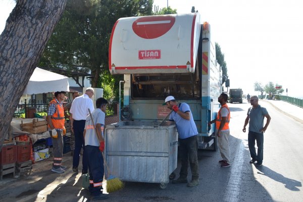 Konteynırlar dezenfekte ediliyor