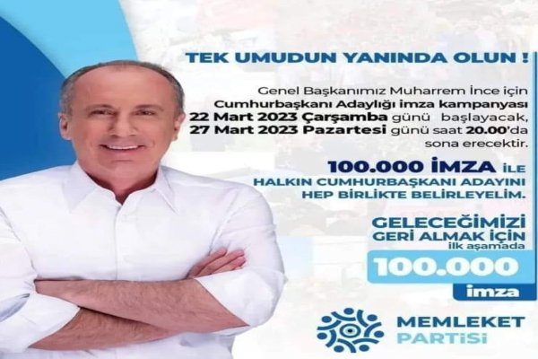 Memleket Partisinden imza kampanyasına çağrı