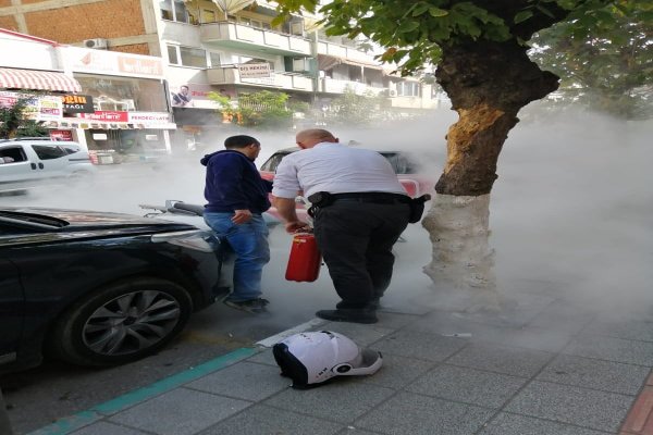 Motorbisiklet yanmaktan son anda kurtarıldı
