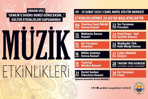“Orhan Veli,  Gemlik’e Doğru Denizi Göreceksin” Kültür ve Sanat Etkinliklerinde müziğe doyacağız