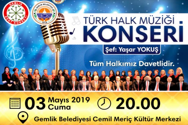 Türk Halk Müziği konseri 3 Mayıs'ta