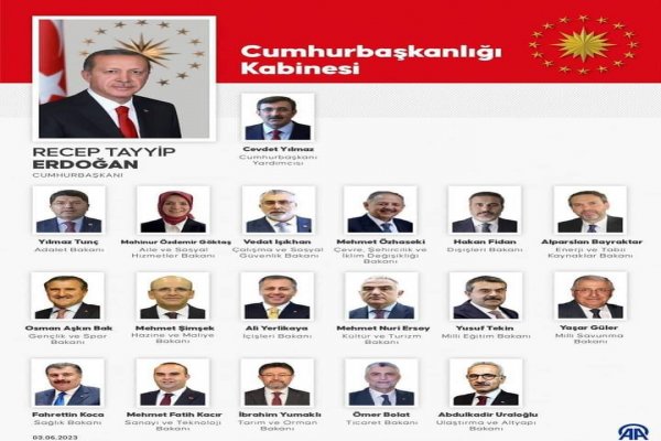 Yeni Bakanlar Kurulu listesi açıklandı